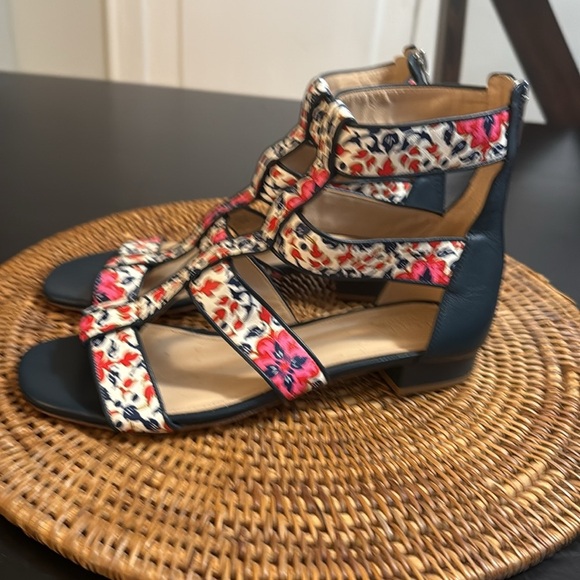 J. Crew Floral Strappy Sandals - Black and Multicolor - Picture 4 of 7